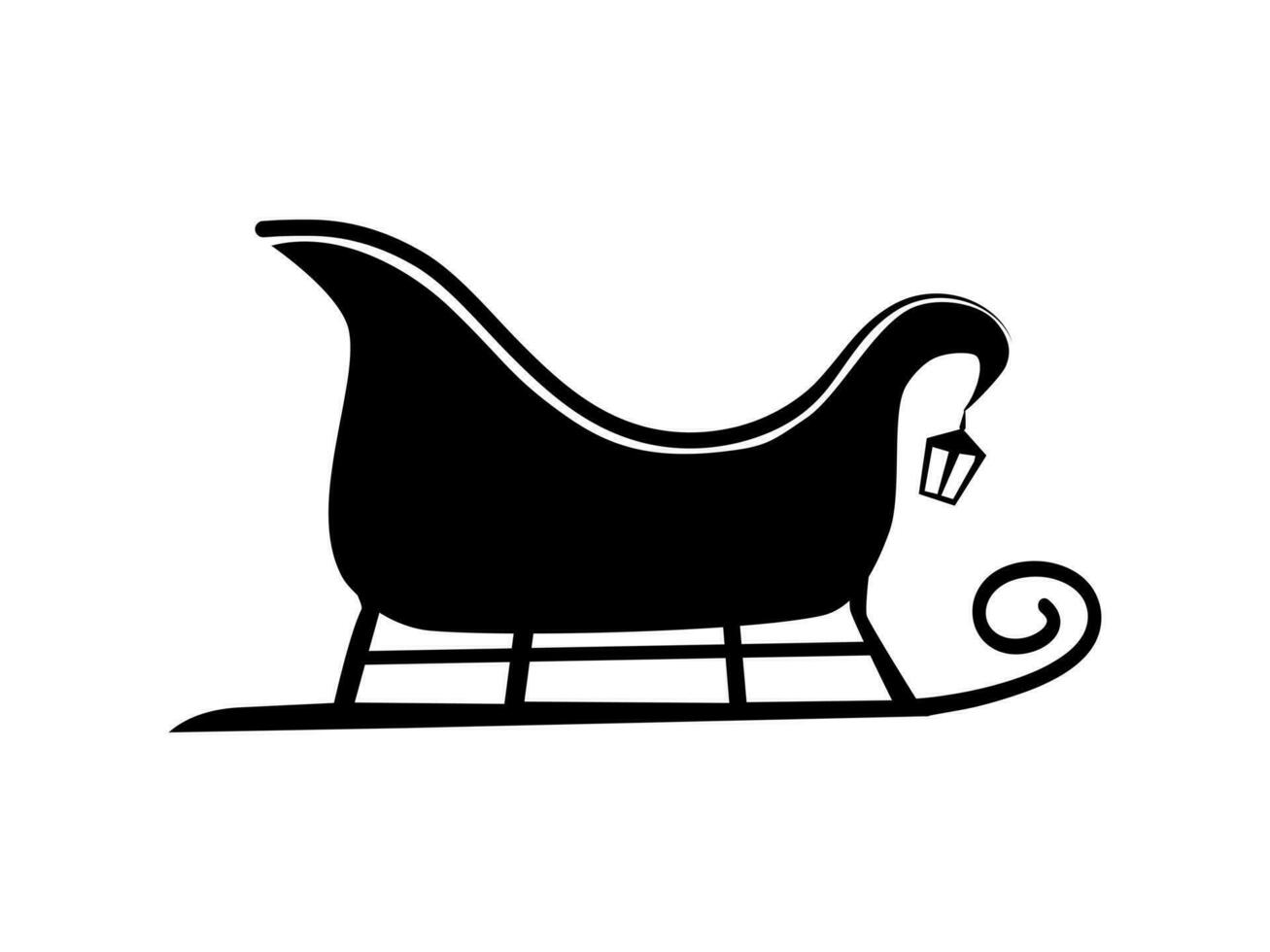a Christmas Sleigh Icon. Isolated on white background. Vector illustration