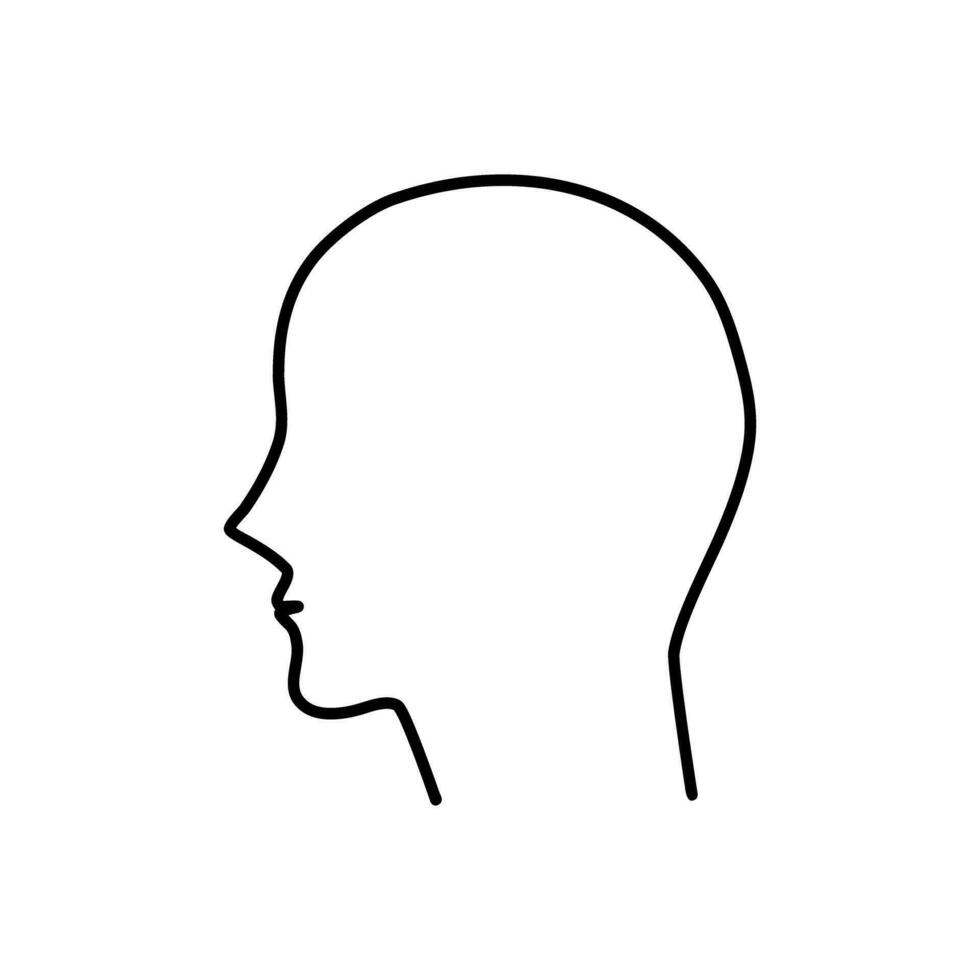 Head line silhouette. Profile contour. isolated on white background. Vector illustration