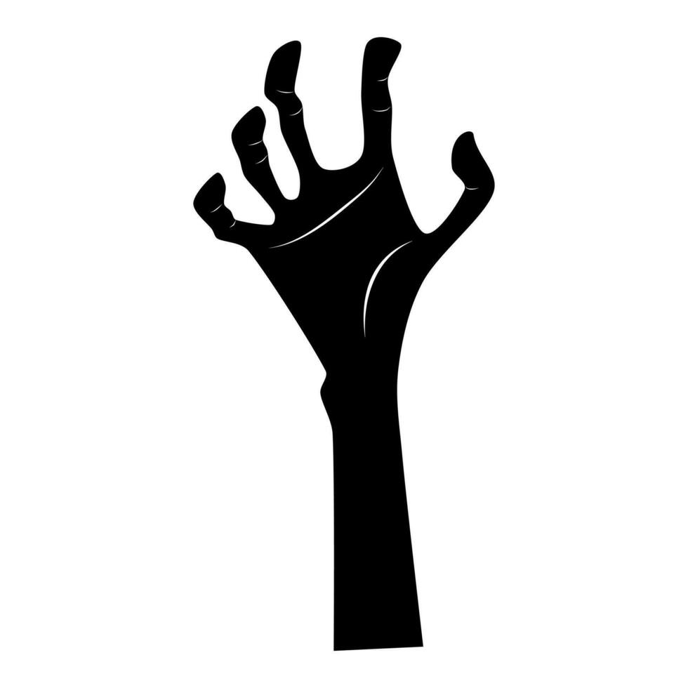 A zombie hand extended from the ground. For halloween party decoration vector