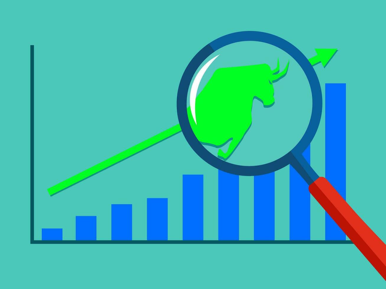 Bull market. Financial and stock investment market concept. The bull market which rising price of securities are expected vector