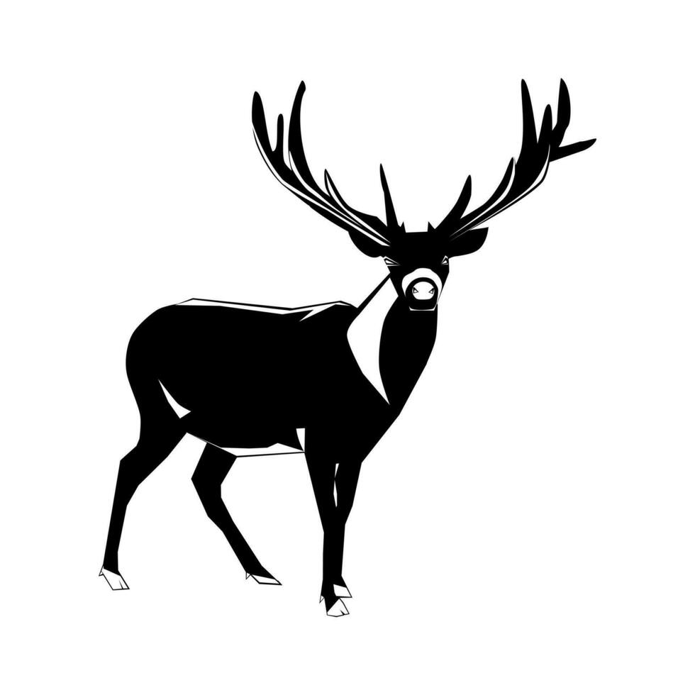 silueta de ciervo aislado en blanco antecedentes. vector ilustración