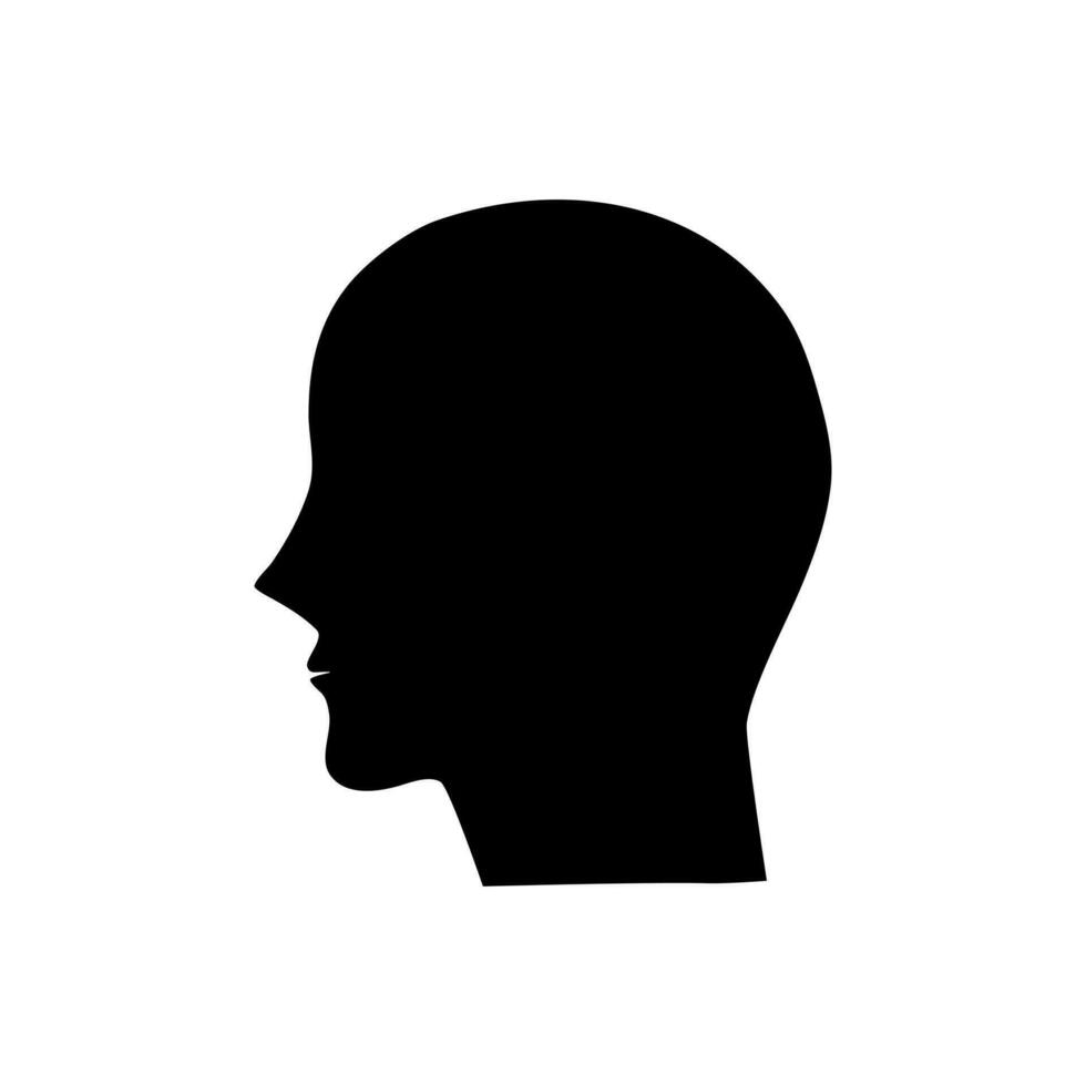 Head silhouette. human head silhouette isolated on white background. Vector illustration