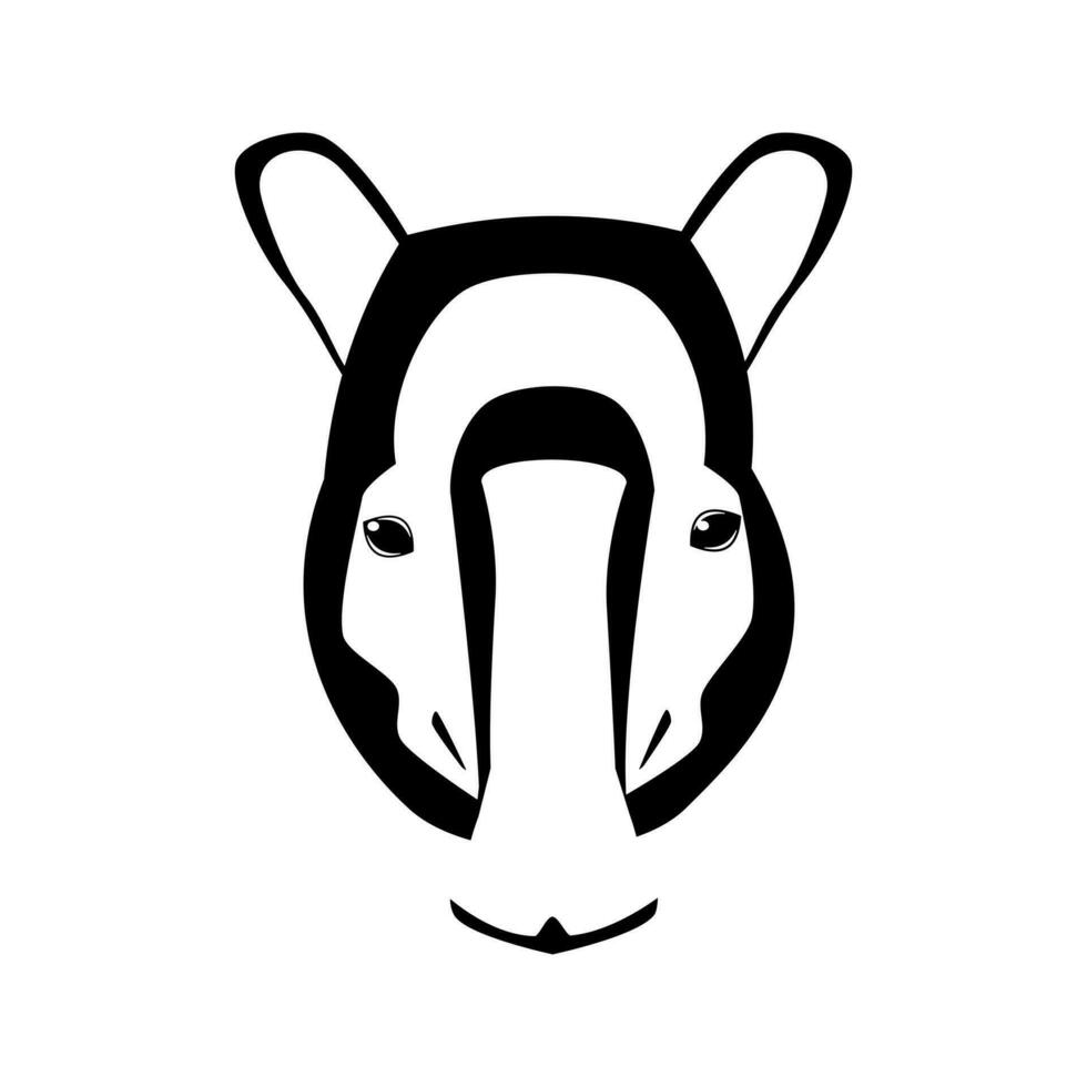 a black and white rhino head on a white background vector