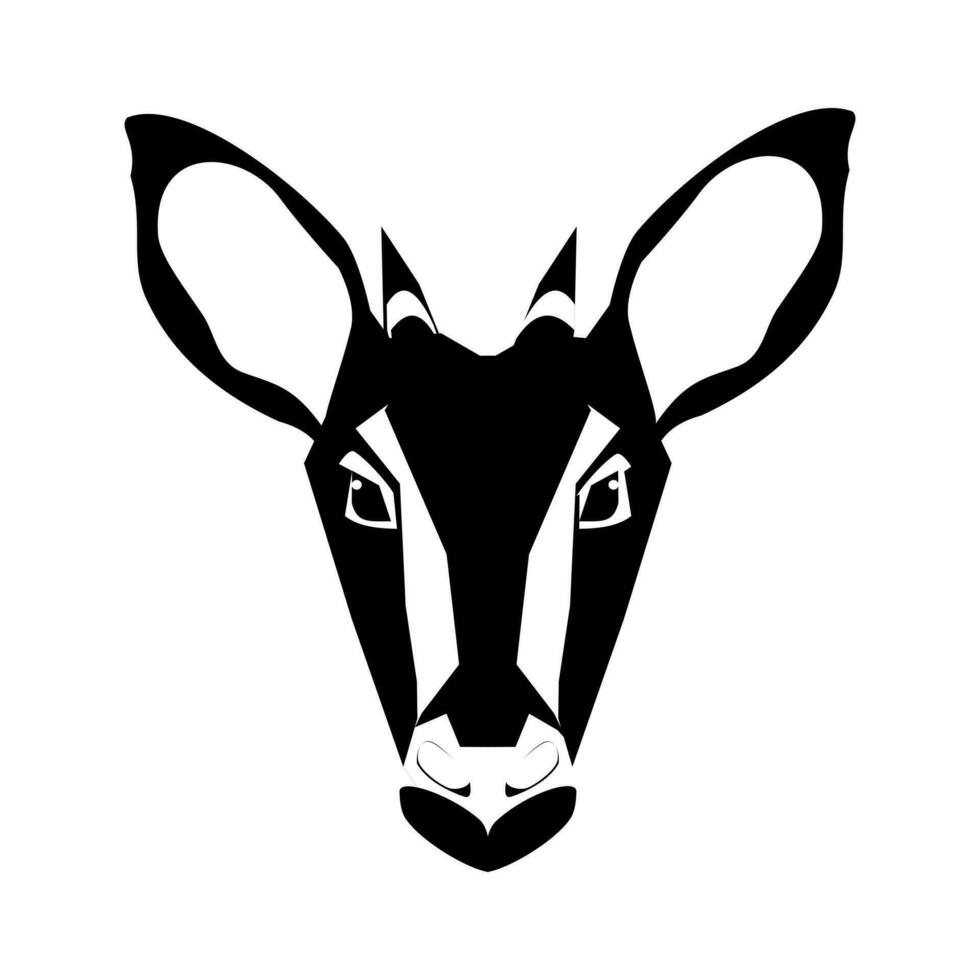 a black and white silhouette of a deer's head vector