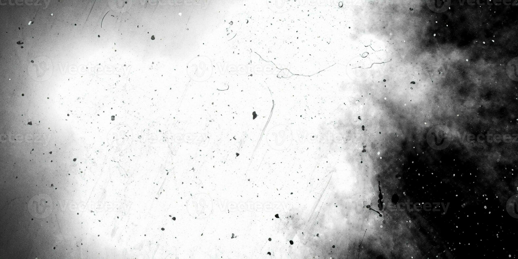 Dirty monochrome overlay screen effect use for grunge background and vintage style. Abstract dust particle and dust grain texture with white center and black borders photo