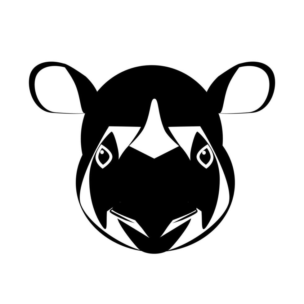 rhino head silhouette on white background vector