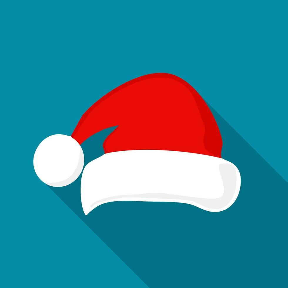 Santa Claus Hat. Christmas and New Year Red Hat Isolated on Background vector