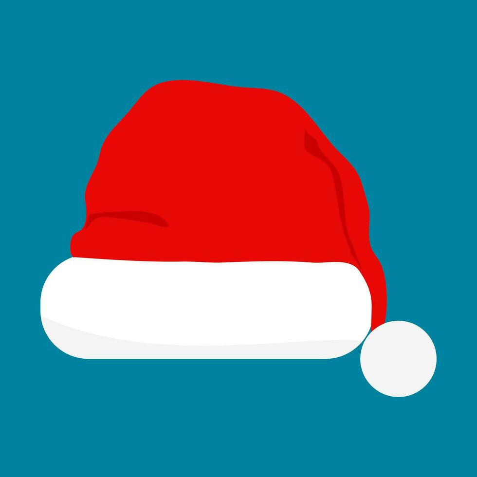 Navidad Papa Noel claus sombrero aislado en antecedentes. nuevo año rojo sombrero vector