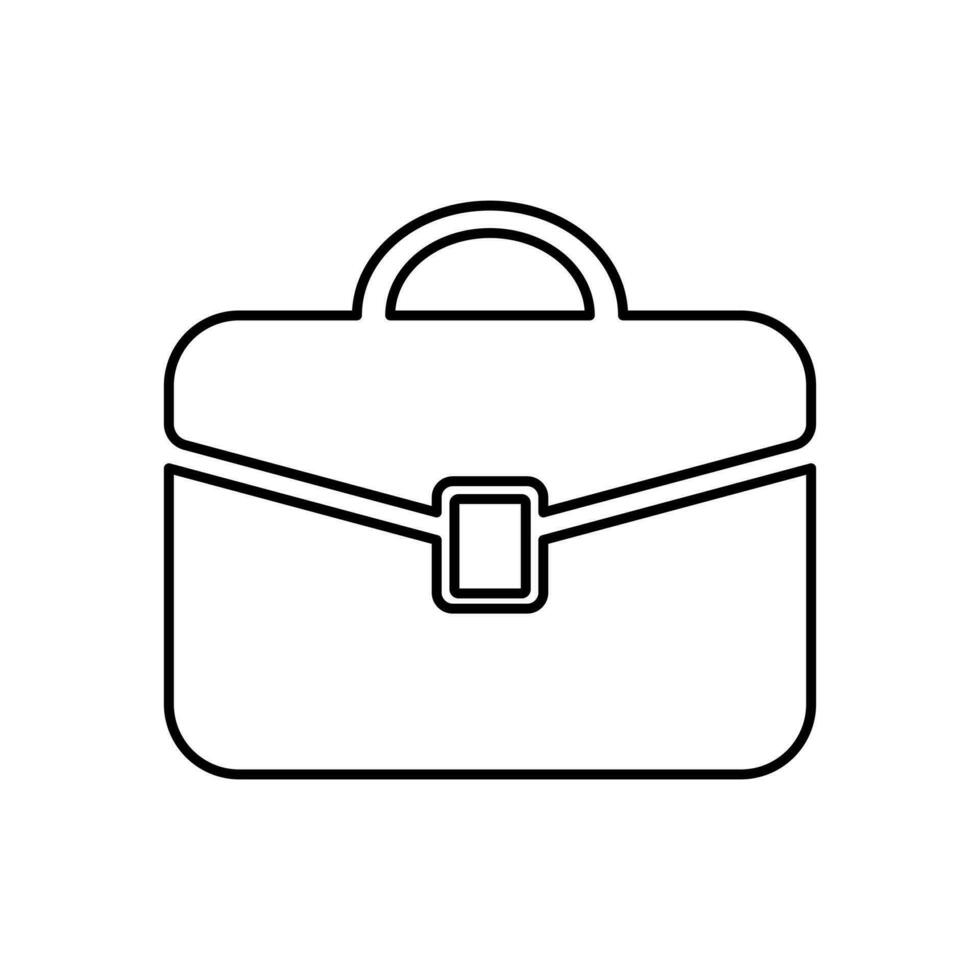 Briefcase icon isolated on white background. Case icon in outline style design for web vector