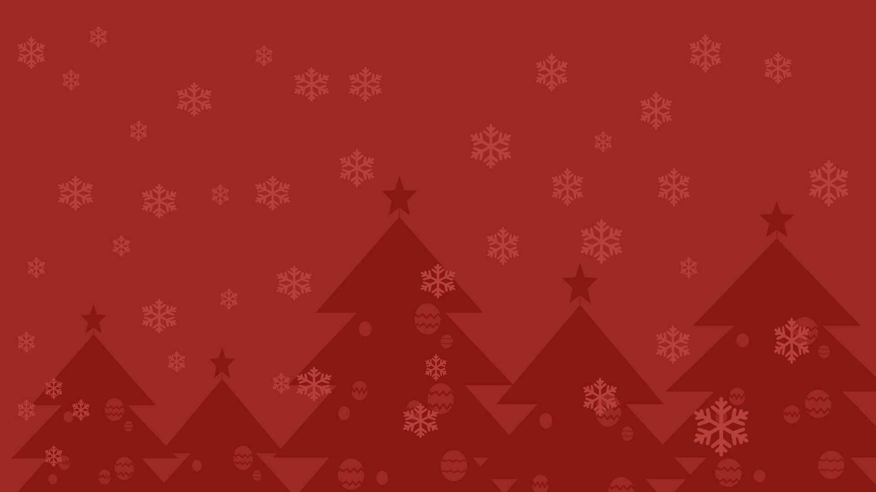 Snow landscape red background. Christmas tree background for retro christmas card vector