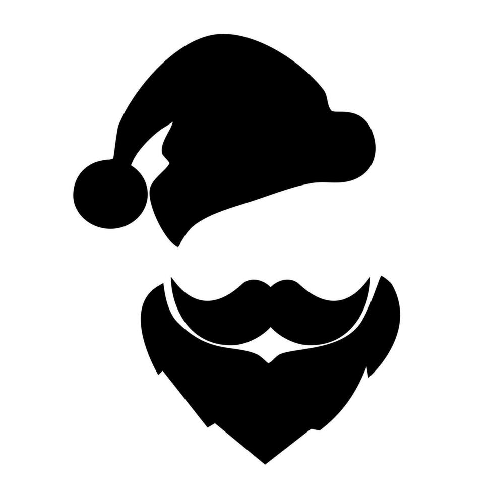 Santa Claus hat and beard. Christmas greeting cards. vector illustration eps