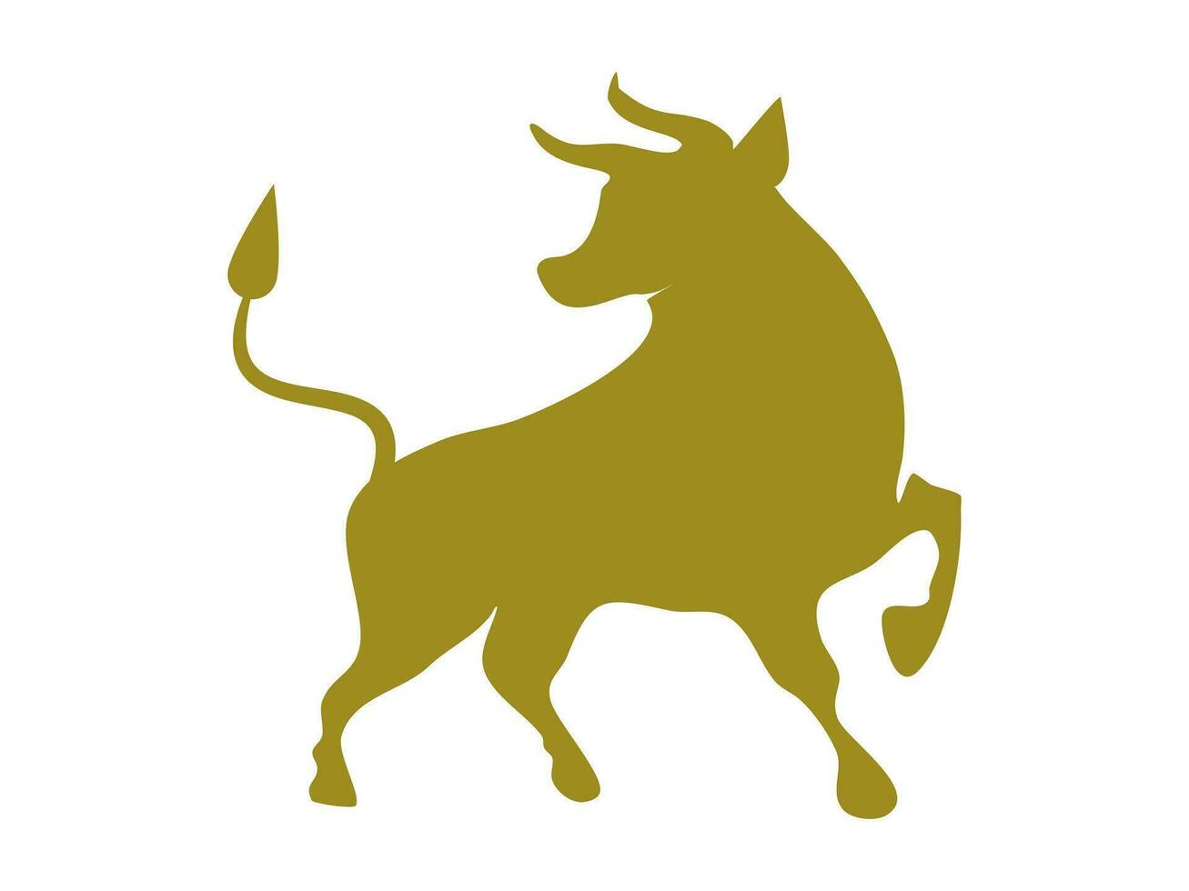 oro zodíaco vaca aislado en blanco antecedentes. vaca nuevo año icono vector
