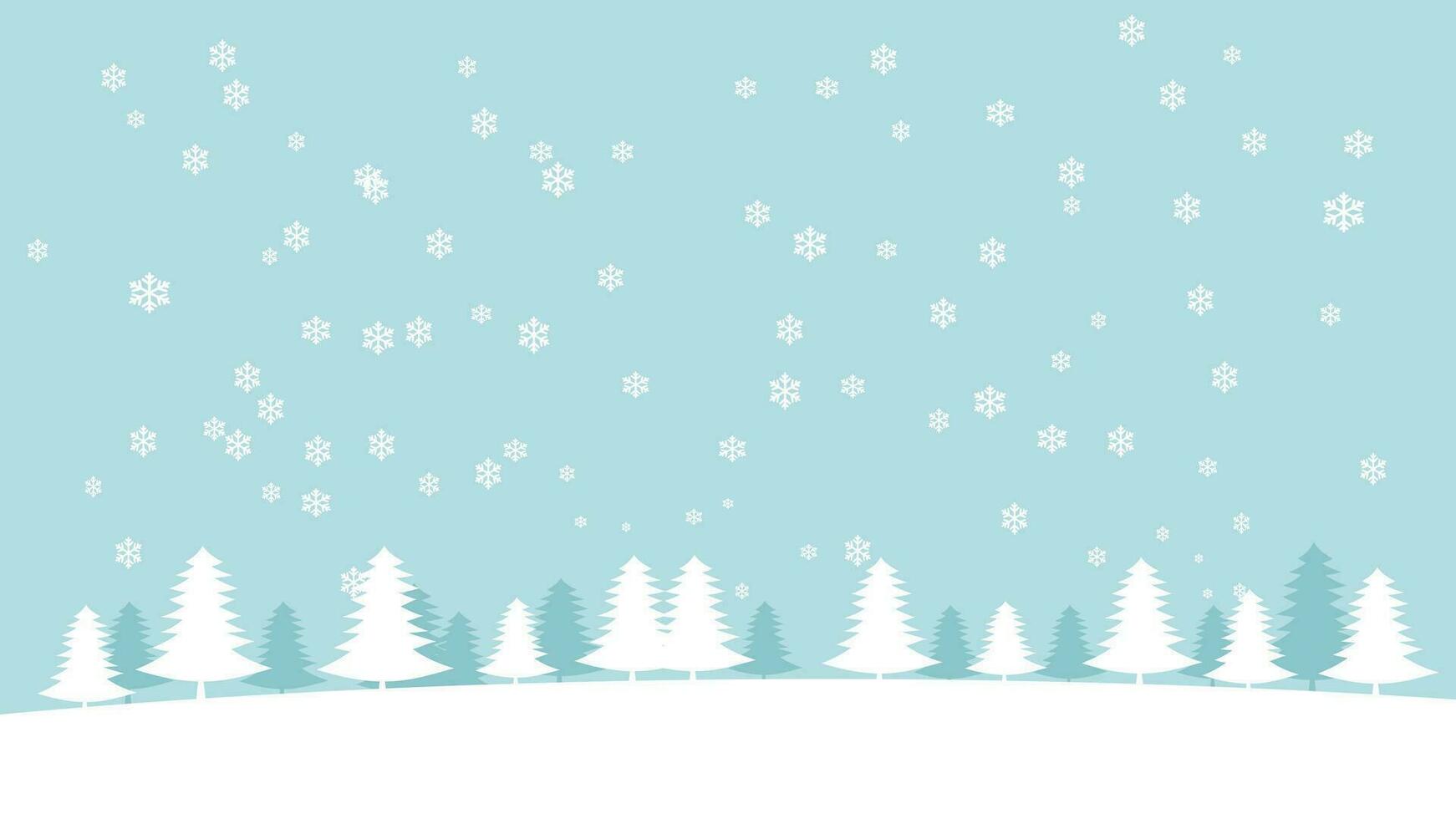 Snow Landscape Background For Christmas Card Vector Illustration