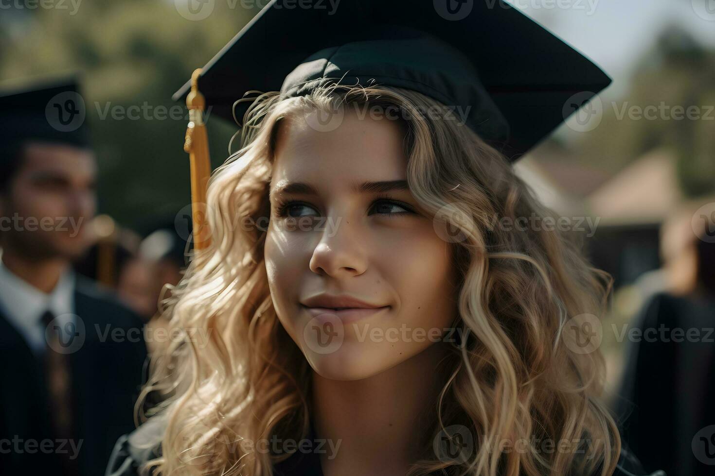 AI generated Portrait of a university graduate girl. Neural network AI generated photo