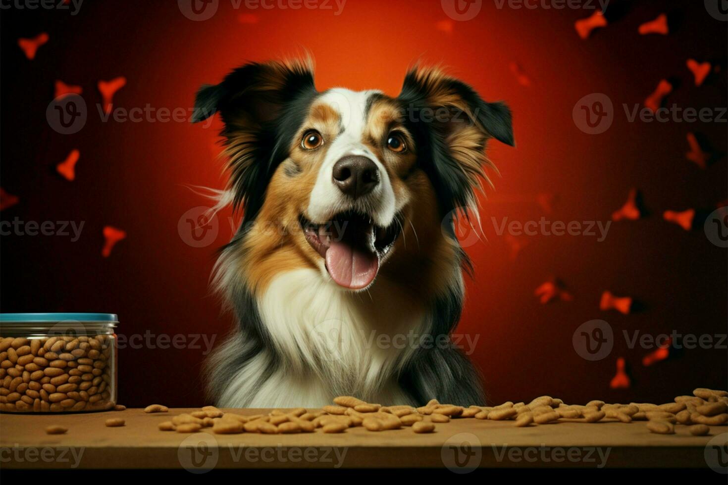 AI generated Pet store special Graphic art promoting dog food meal deal photo