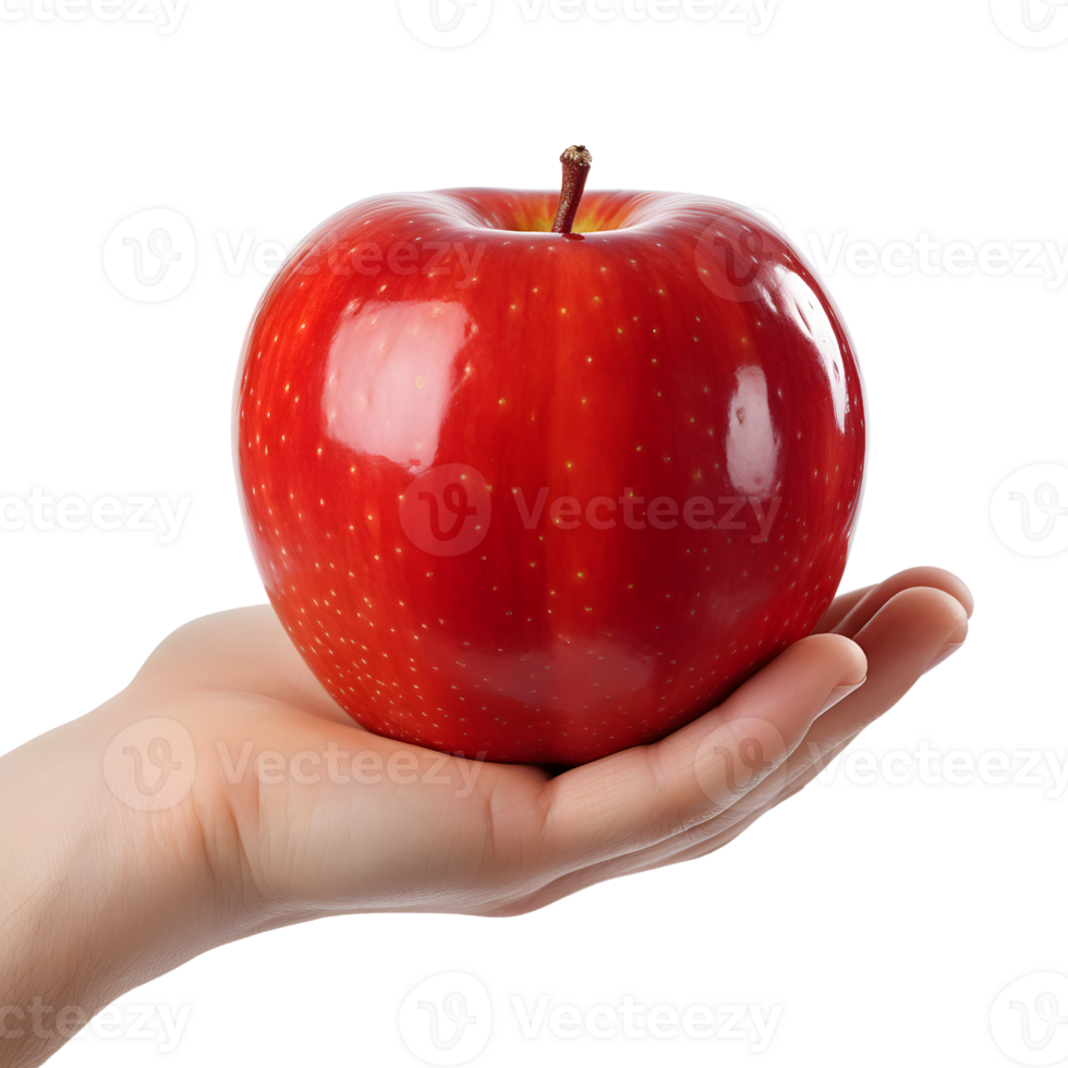 AI generated Hand Holding Fresh Organic Apple png