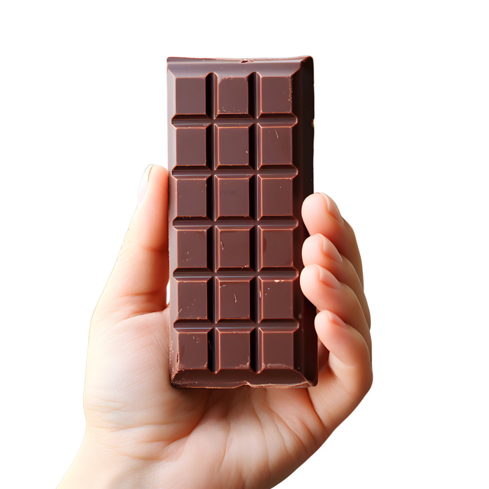 AI generated Hand Grasping Indulgent Chocolate Bar png