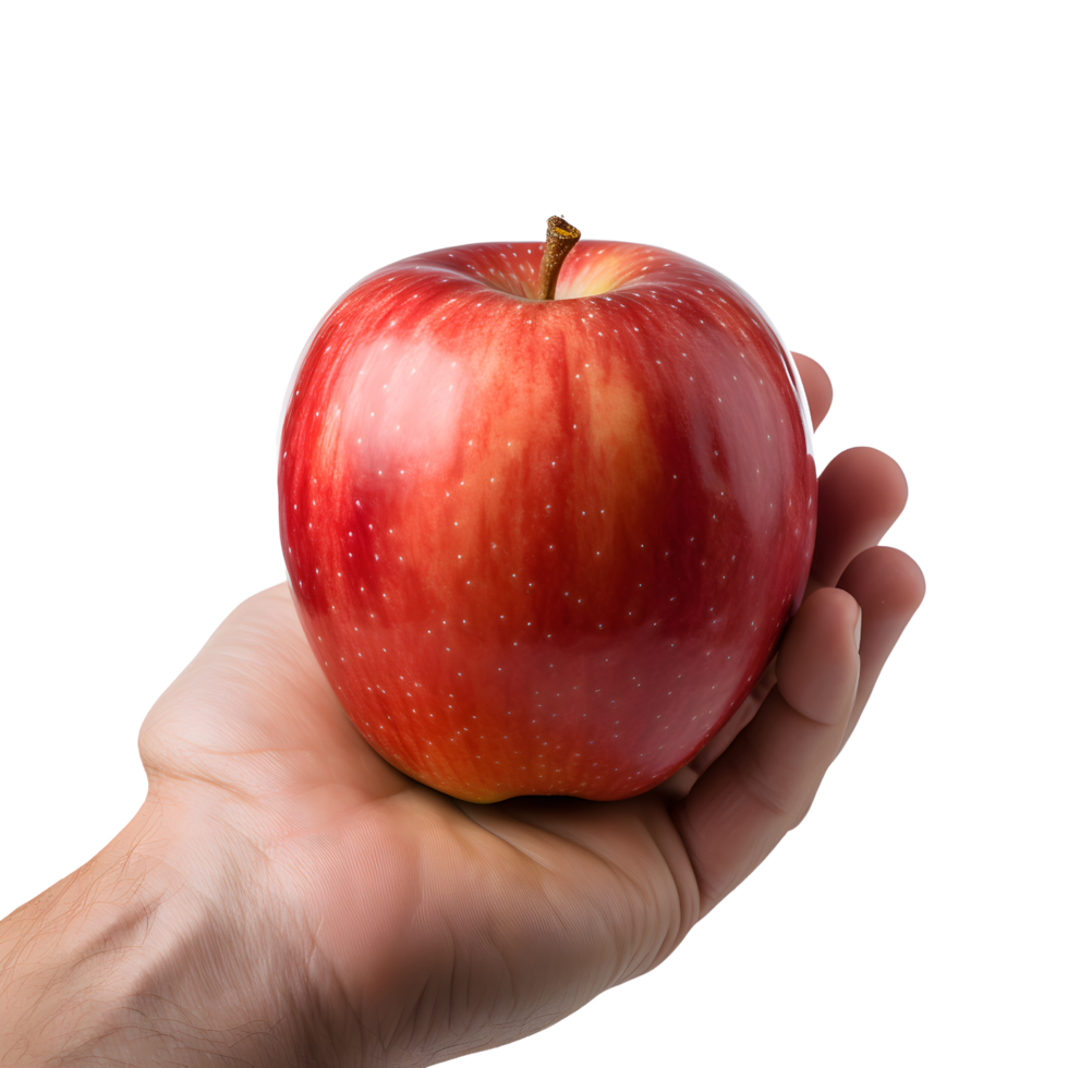 AI generated Hand Holding Fresh Juicy Apple Fruit png