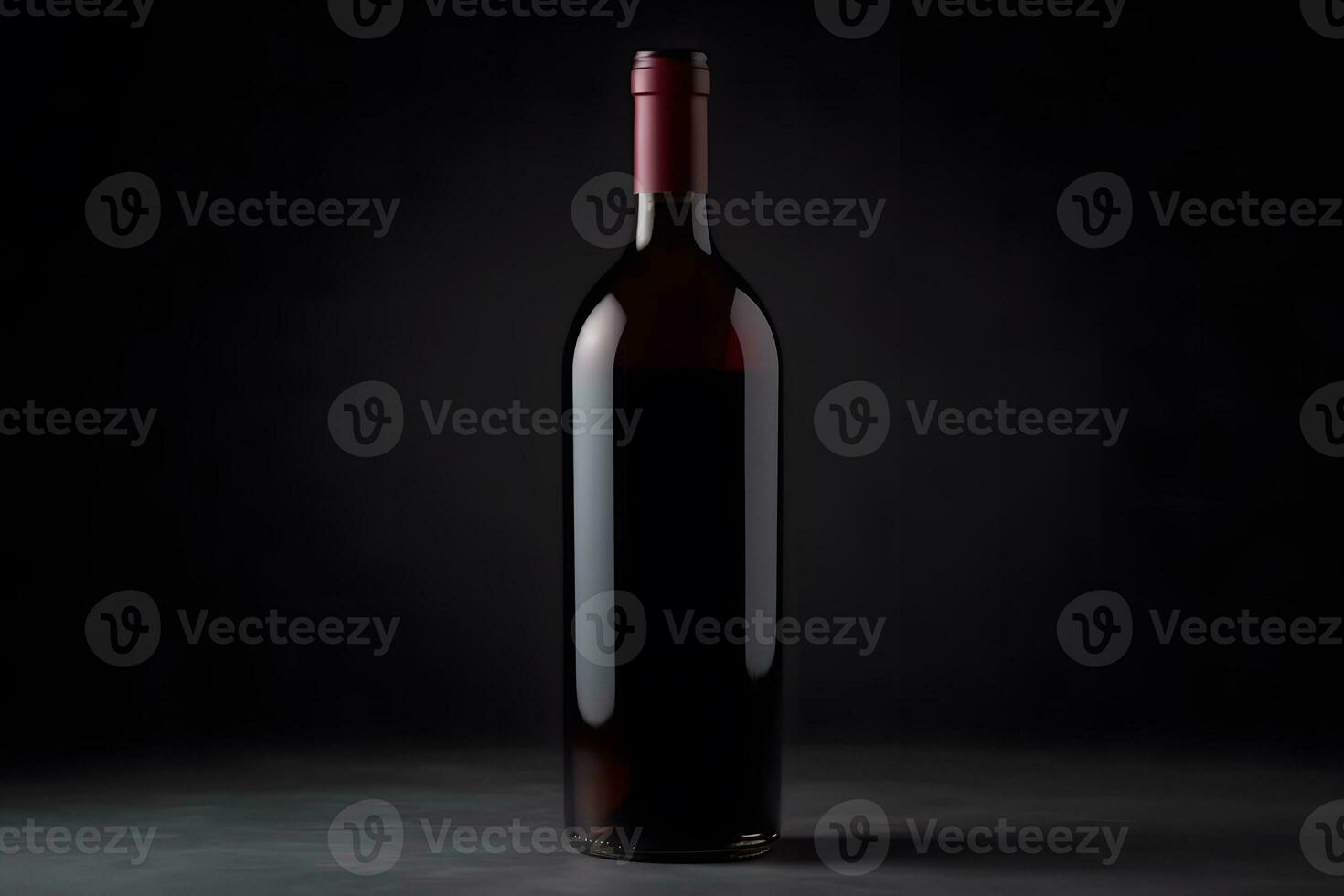 AI generated Bottle of red wine without a label. Neural network AI generated photo