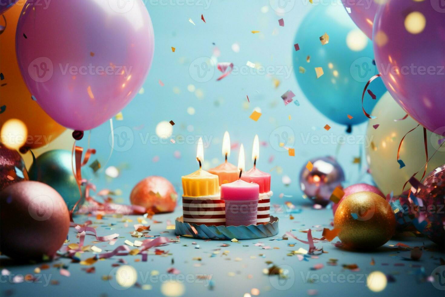 AI generated Party delight Lively background perfect for a happy birthday celebration photo