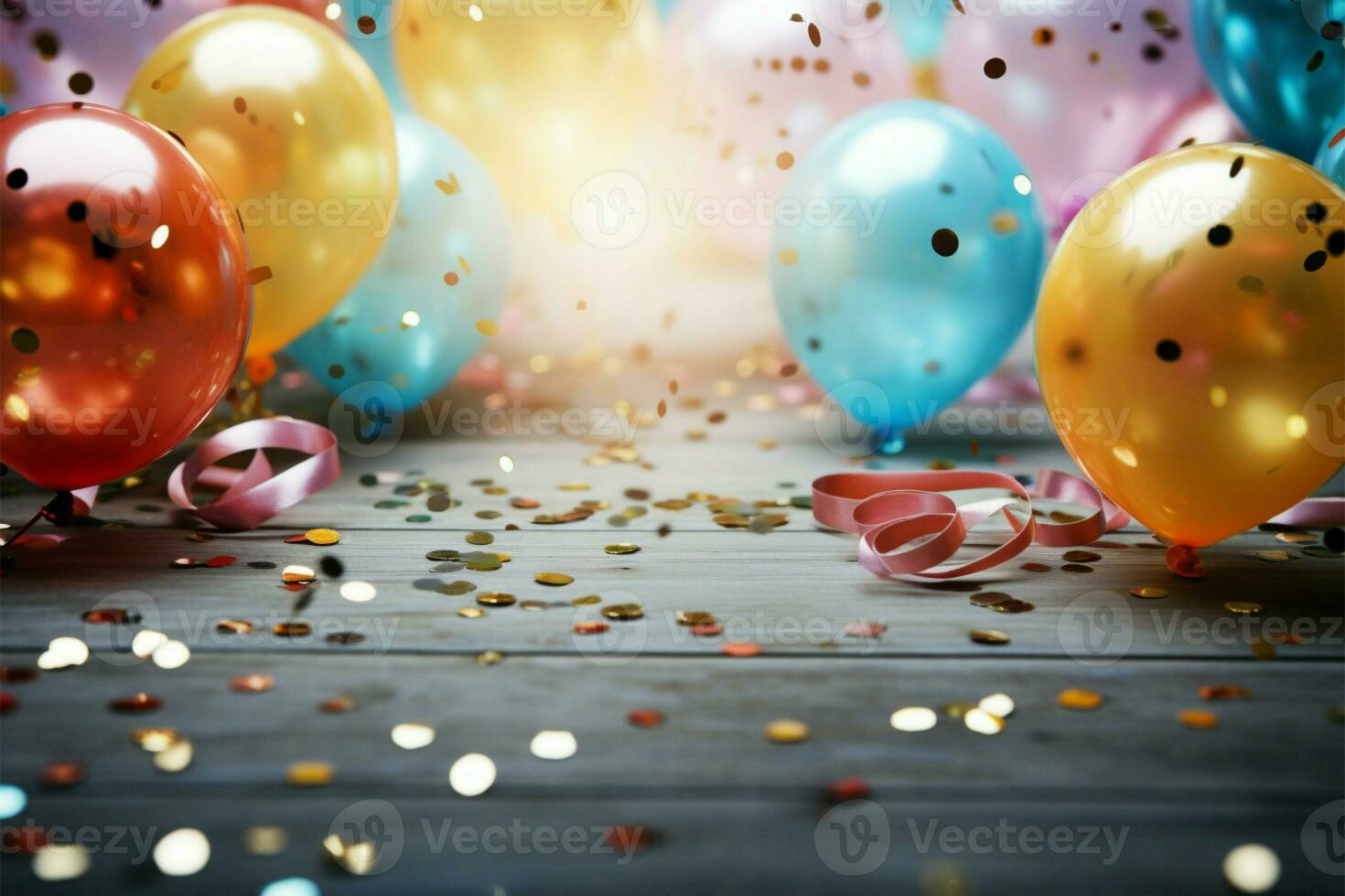 AI generated Festive atmosphere Background radiating energy for a happy birthday celebration photo