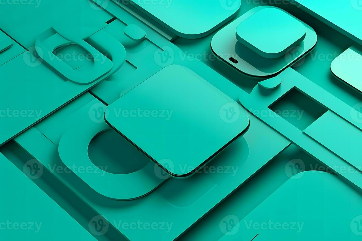 AI generated Turquoise abstract background. Neural network AI generated photo