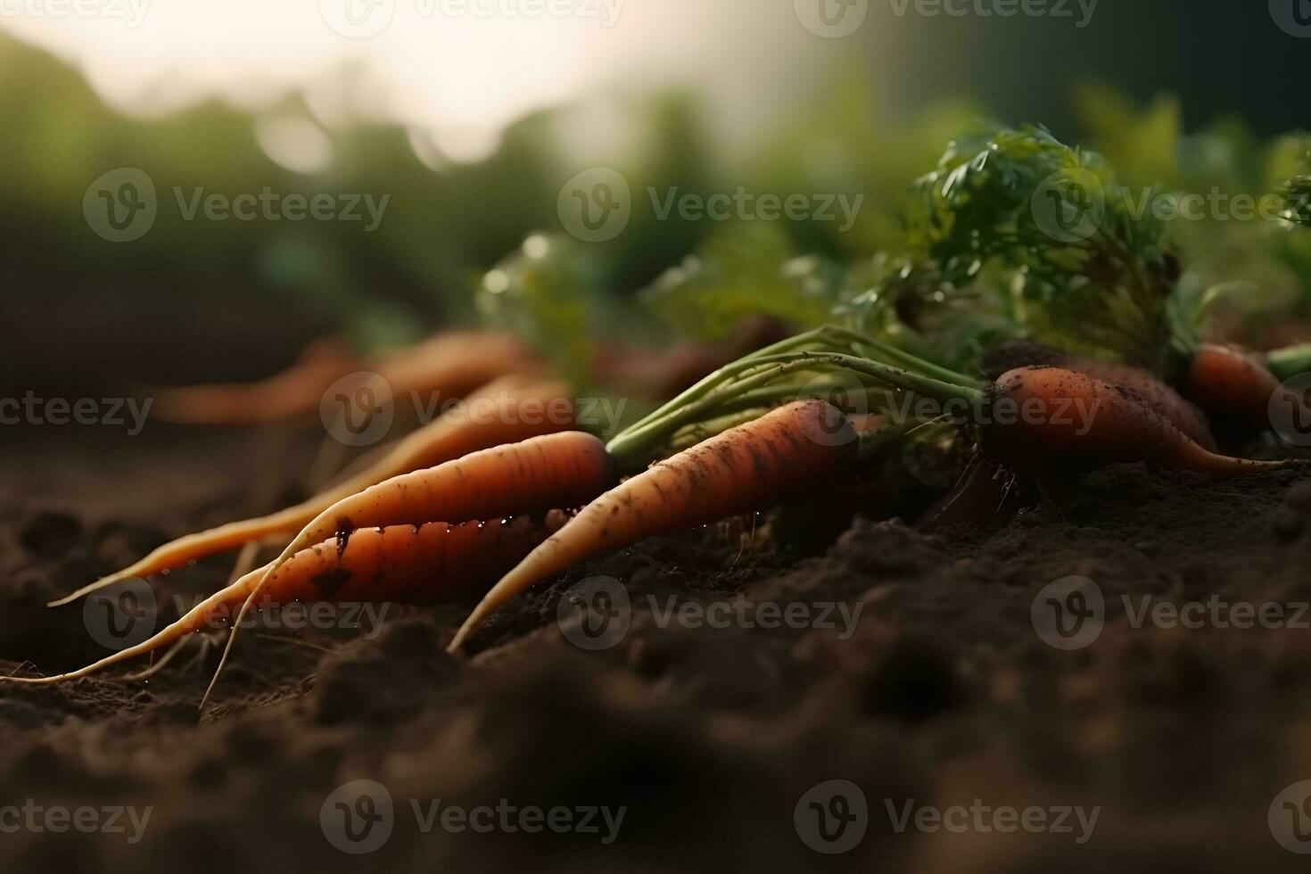 AI generated Ripe carrots harvested at a vegetable farm. carrot harvest and cultivation concept. Neural network AI generated photo