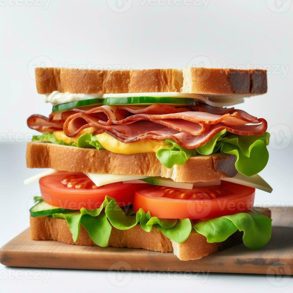AI generated Compilation of Visually Appealing Sandwishes with a Variety of Colorful Ingredients photo