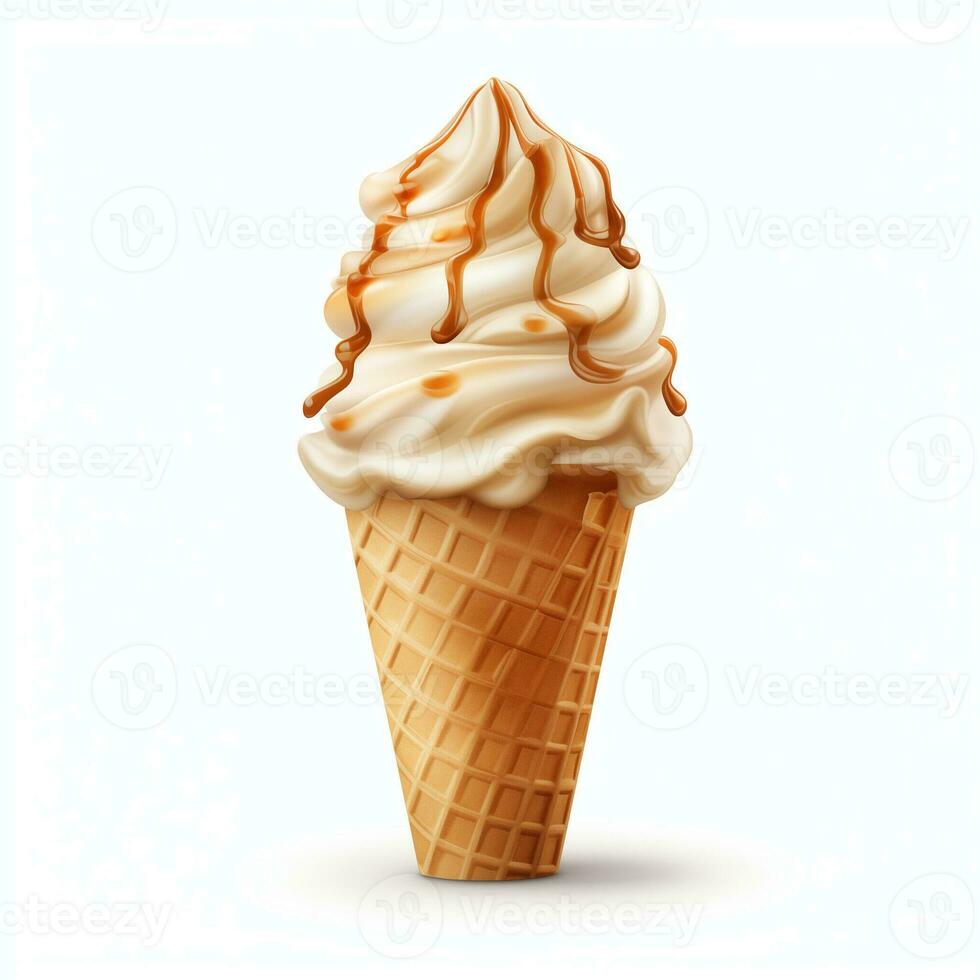 AI generated Collection of Visually Appealing Ice cream Cones photo