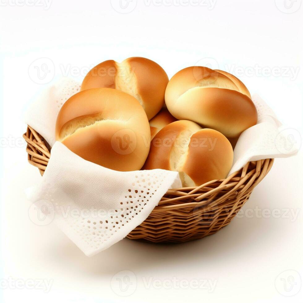 AI generated Variety of Visually Appealing Fresh Baked Bread Baskets photo