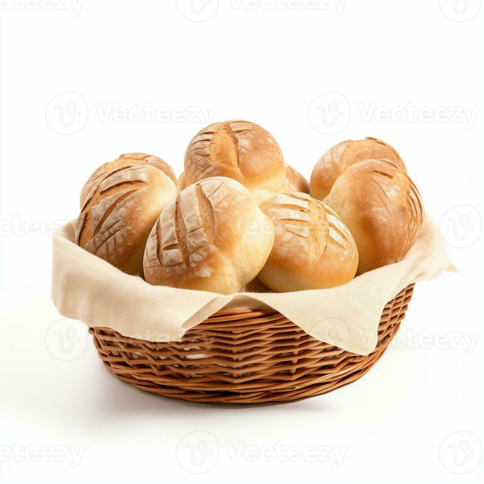 AI generated Variety of Visually Appealing Fresh Baked Bread Baskets photo