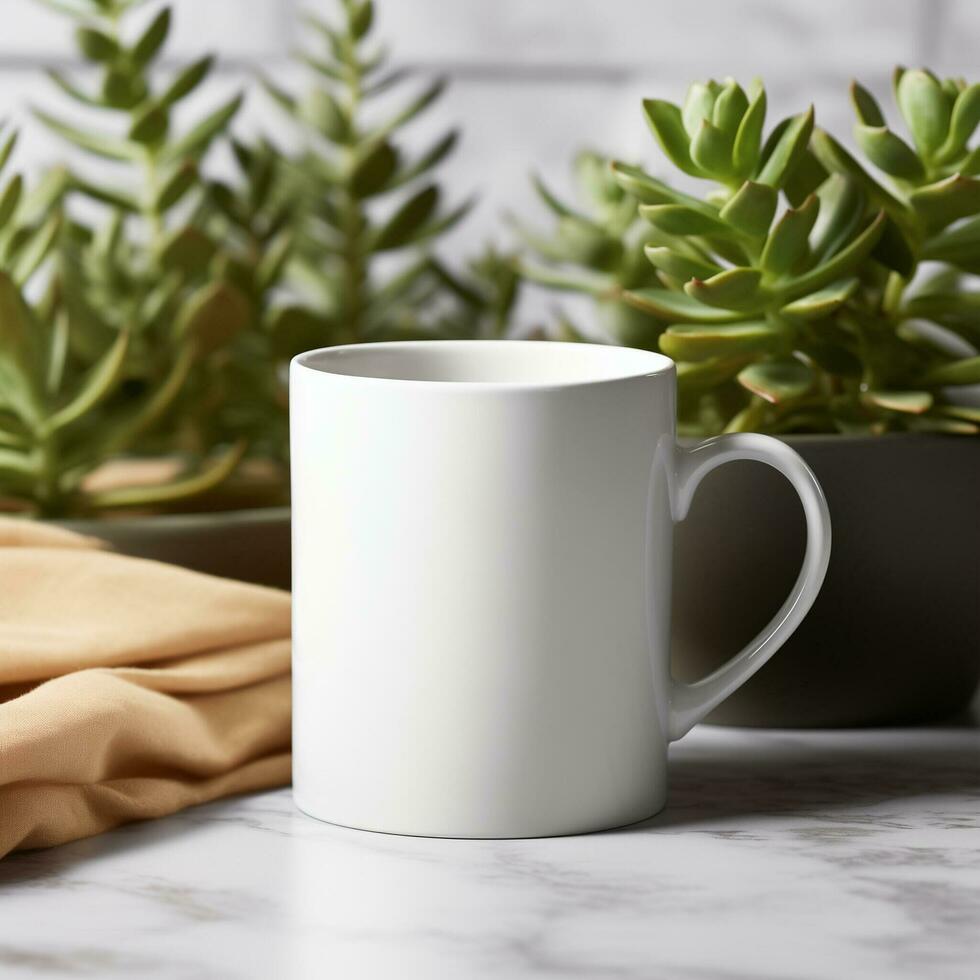AI generated Collection of Mug Mockups Ready for Displaying POD Poster Illustrations photo