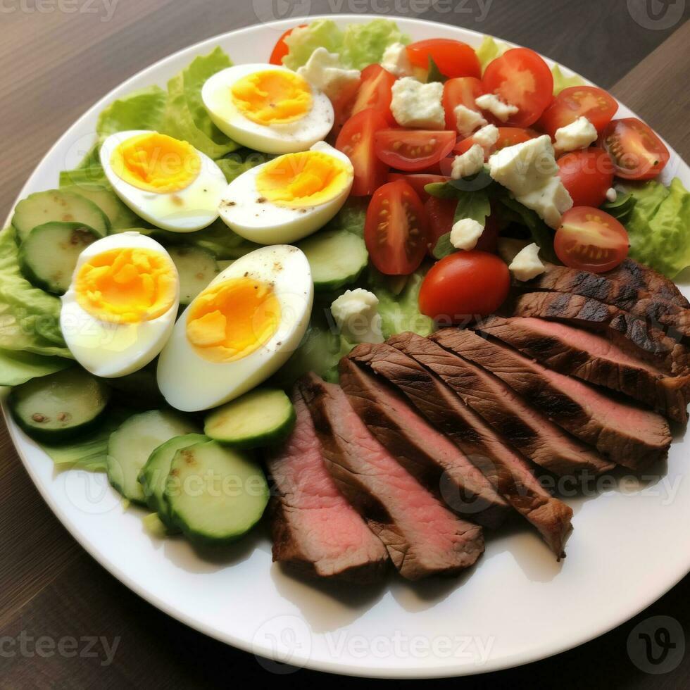 AI generated Compilation of Visually Appealing and Healthy Keto Dishes photo