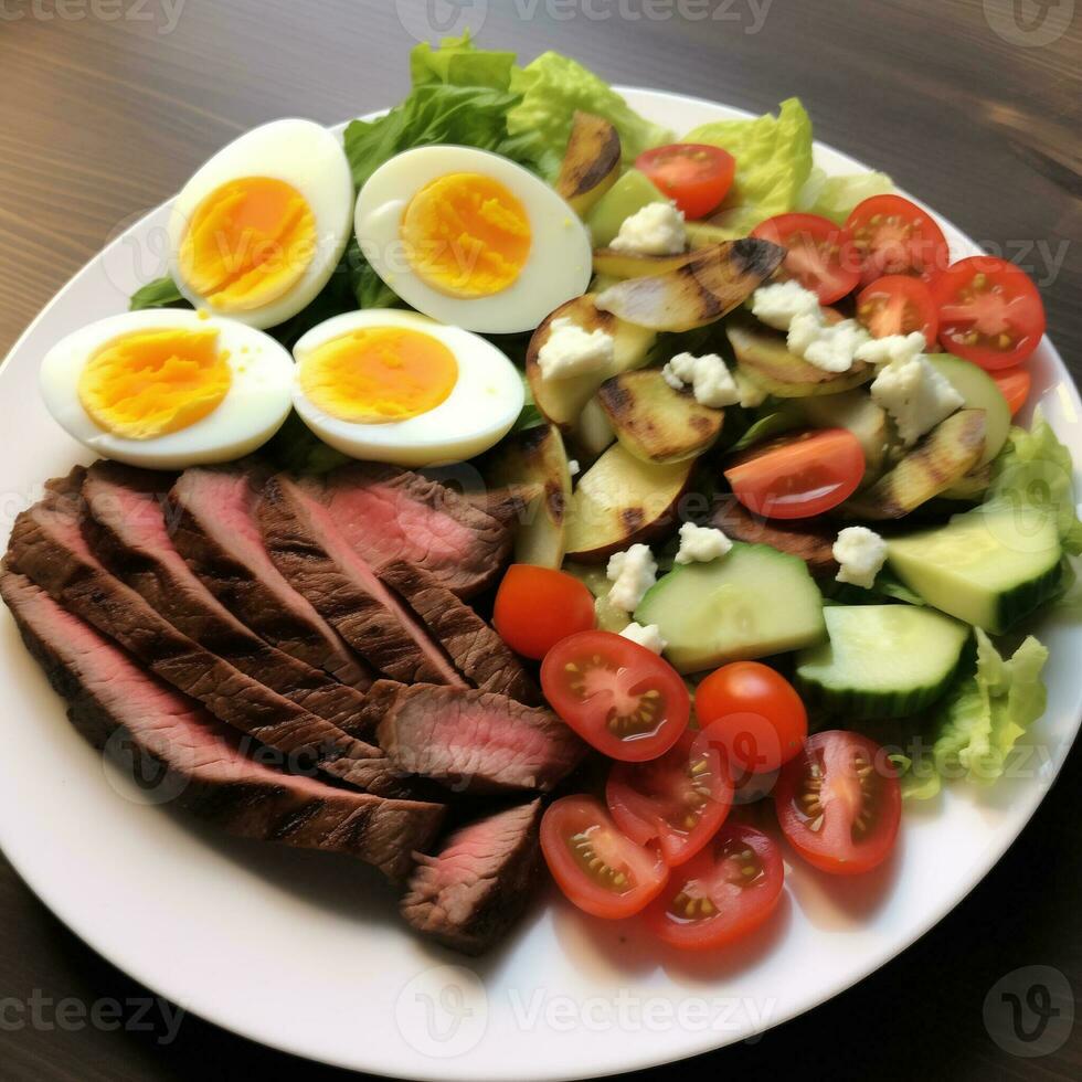 AI generated Compilation of Visually Appealing and Healthy Keto Dishes photo