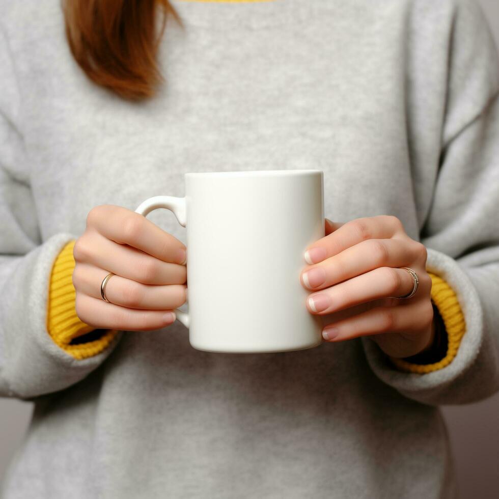 AI generated Collection of Mug Mockups Ready for Displaying POD Poster Illustrations photo