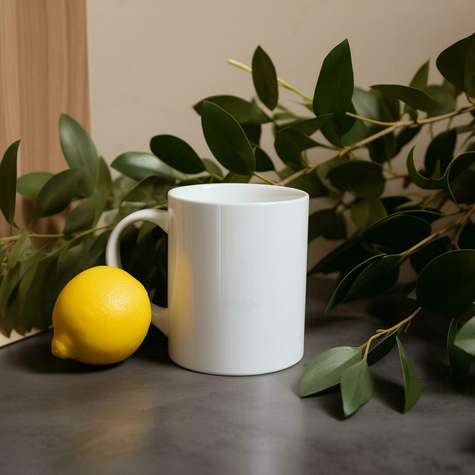 AI generated Collection of Mug Mockups Ready for Displaying POD Poster Illustrations photo