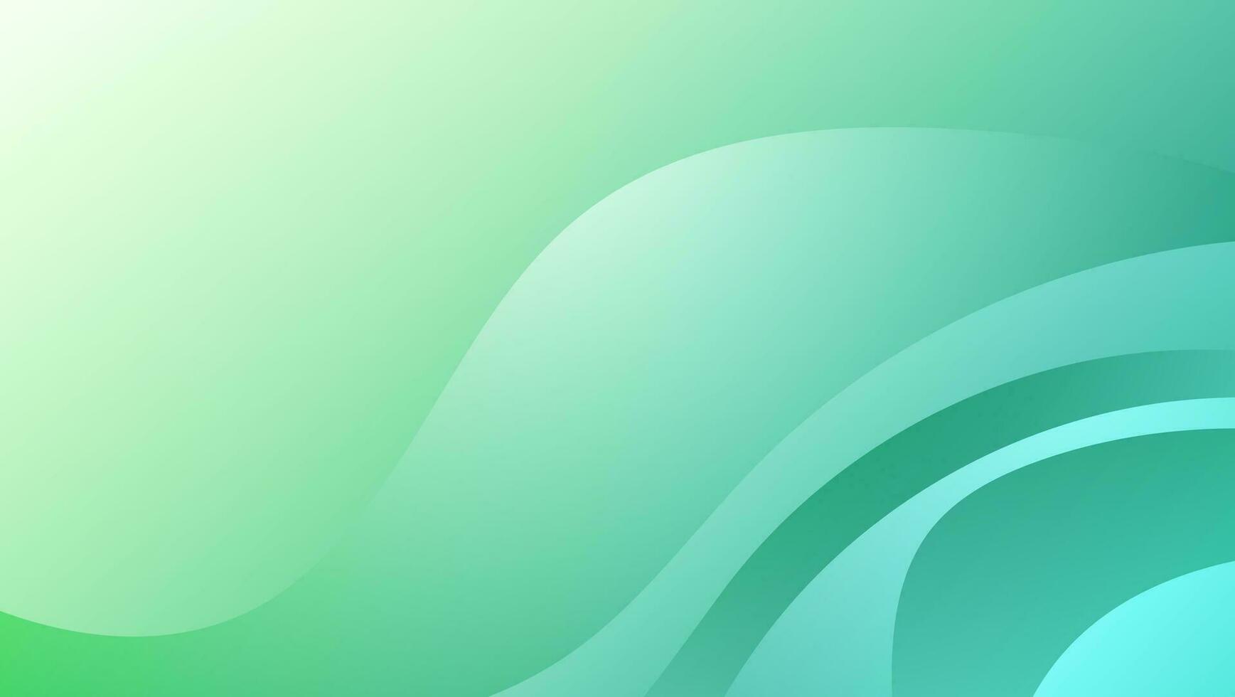 Green gradient background with wave shapes. vector