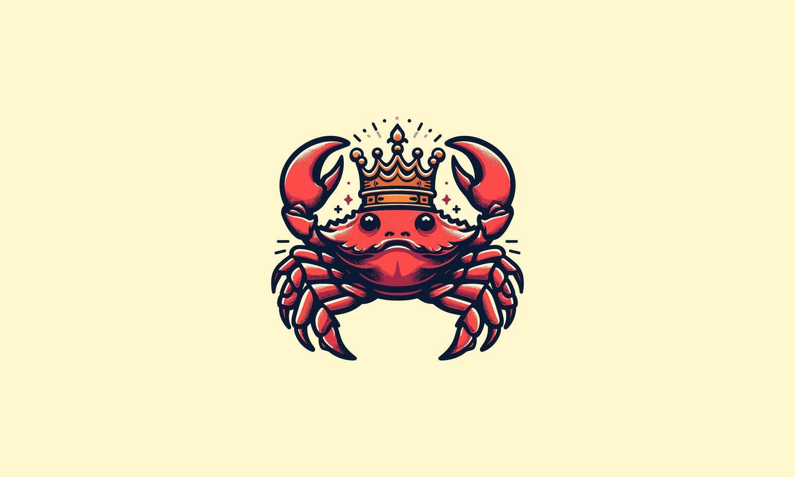 crab wearing crown vector illustration mascot design