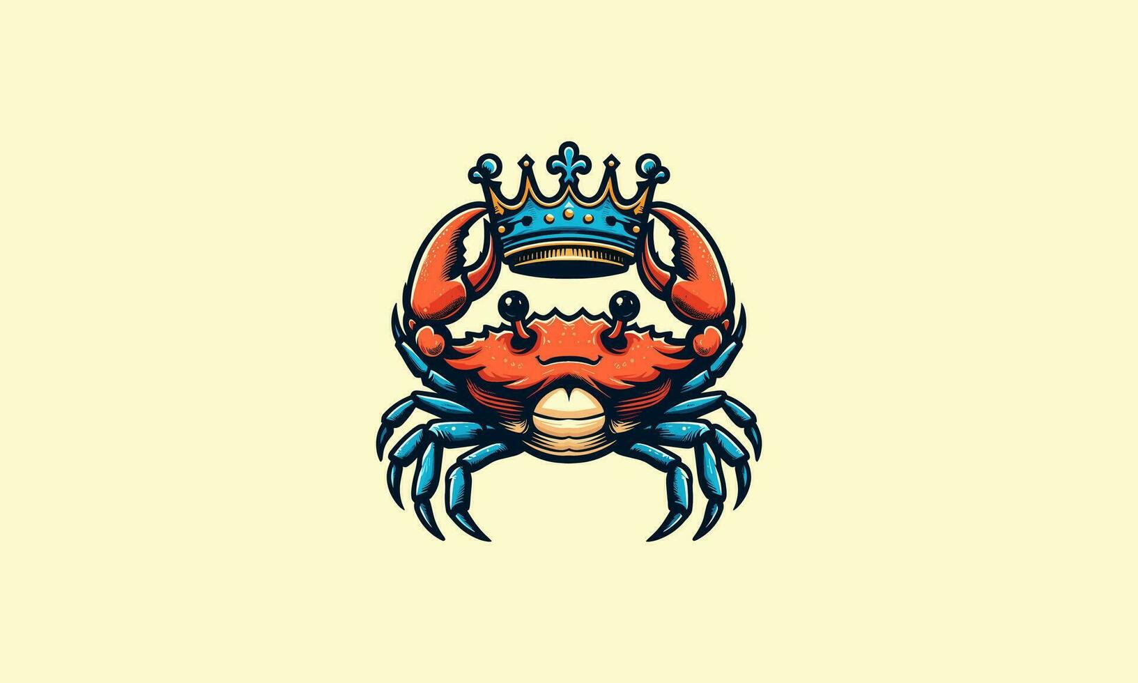 crab wearing crown vector illustration mascot design
