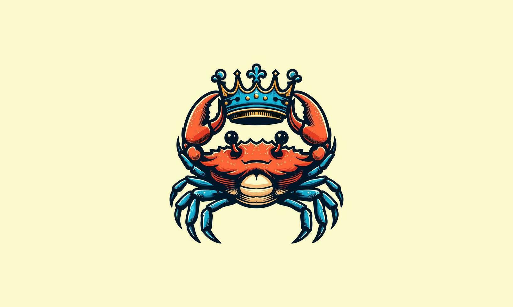 crab wearing crown vector illustration mascot design