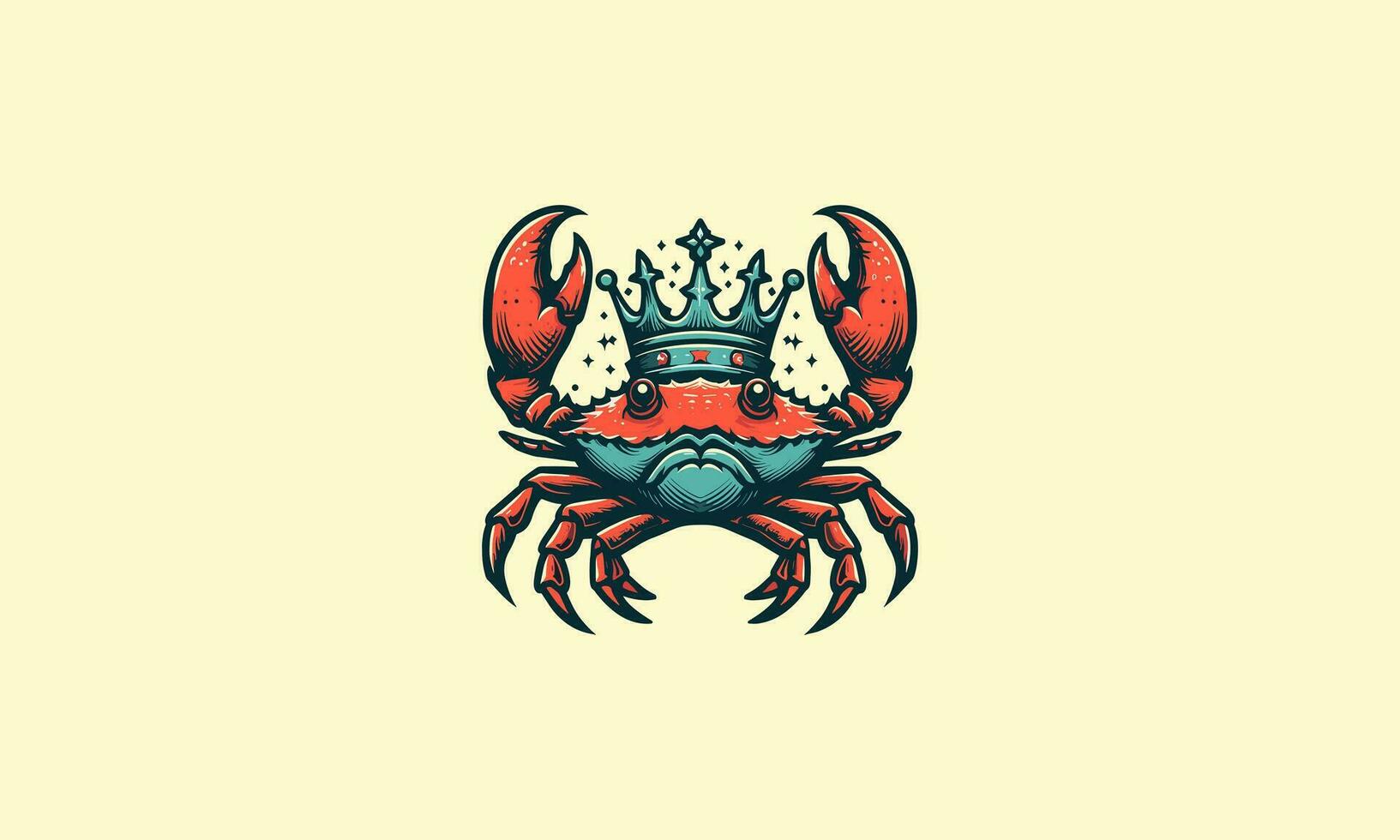 crab wearing crown vector illustration mascot design