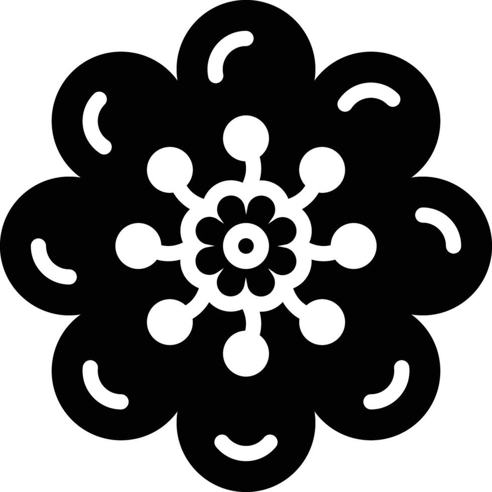 Solid icon for flower vector