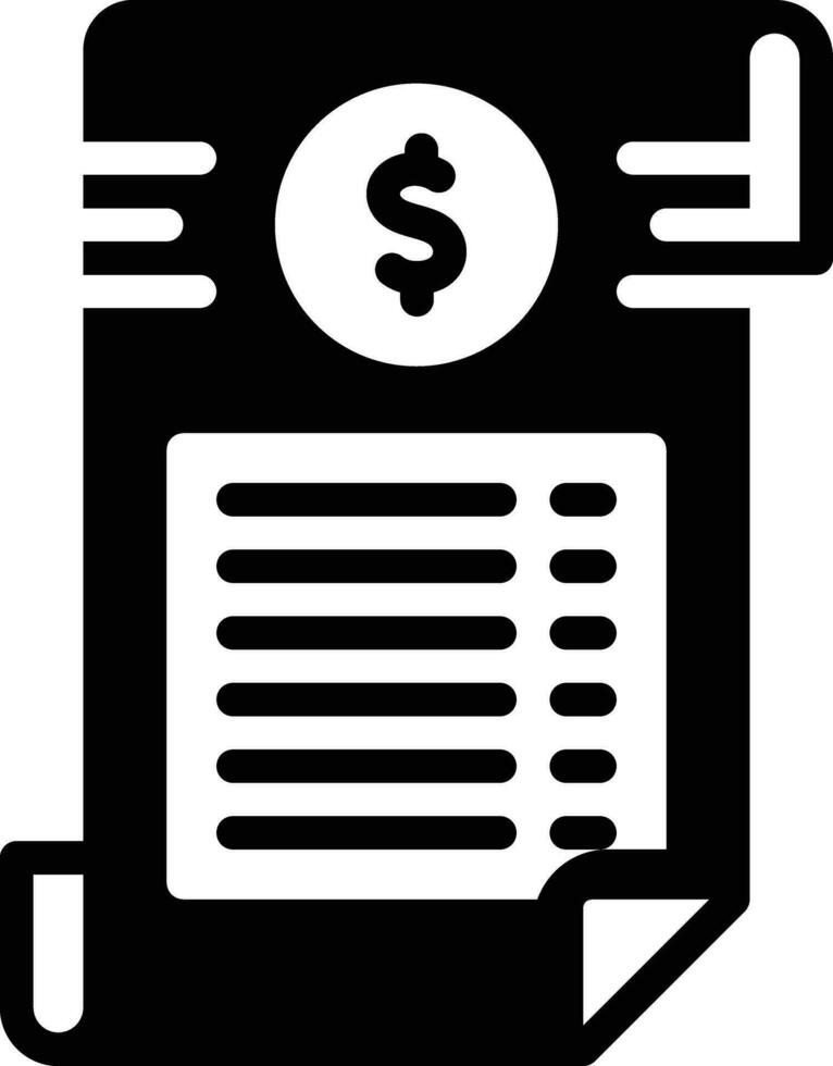 Solid icon for invoice, vector