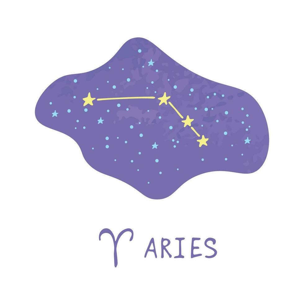 dibujado a mano aries signo del zodiaco símbolo esotérico garabato astrología elemento de imágenes prediseñadas para el diseño vector