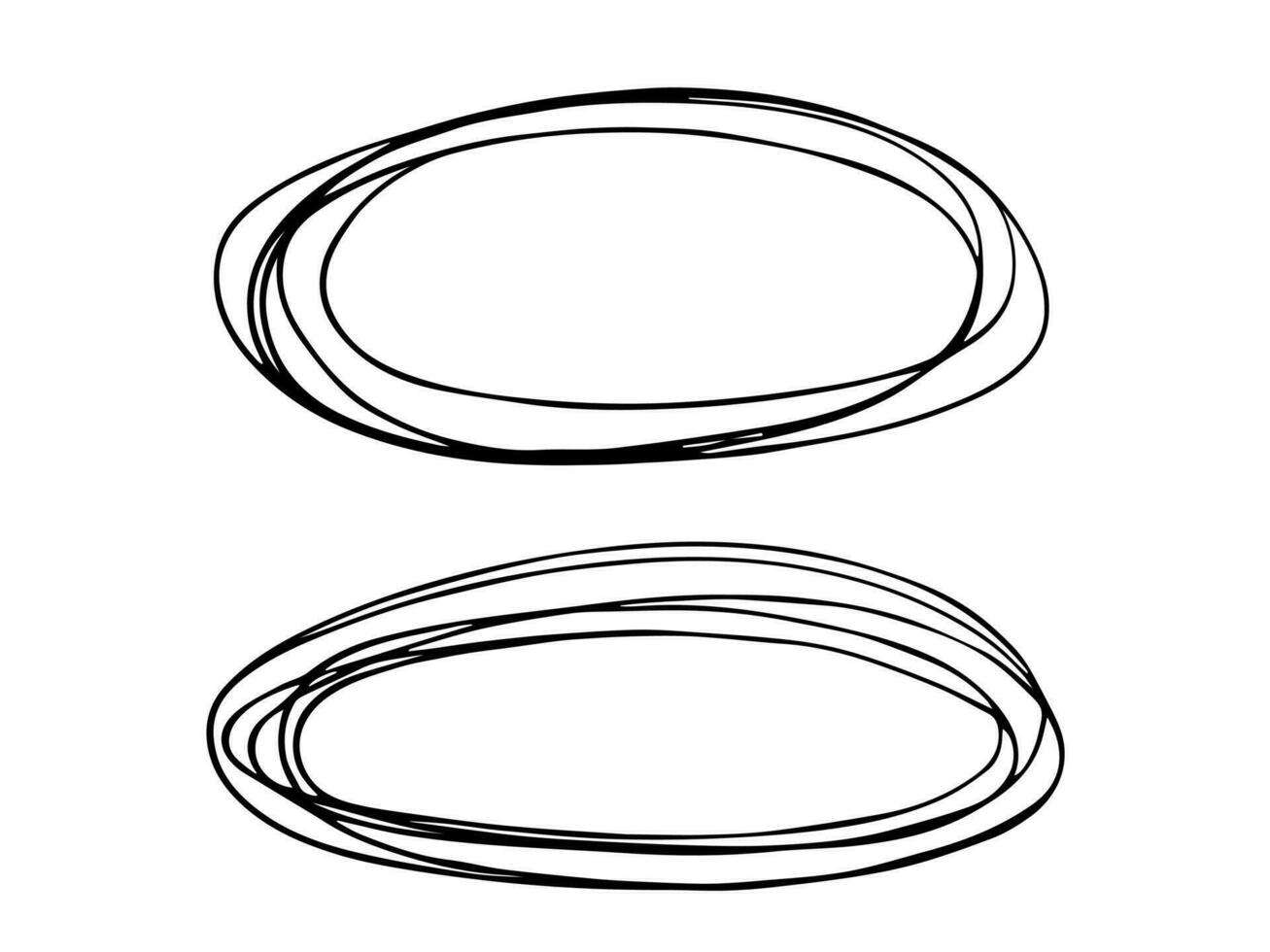 Hand drawn highlight oval illustration. Marker frame clipart. Ink scribble circle. Single element vector