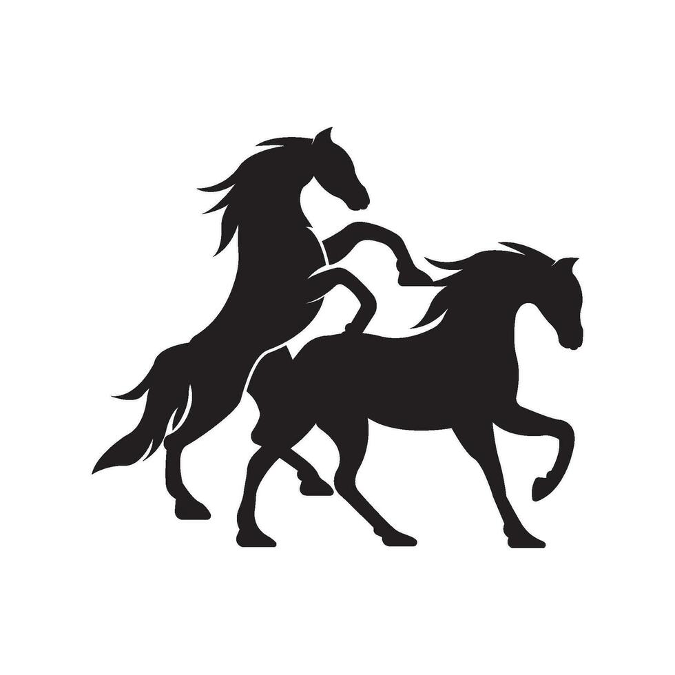 caballo logo icono, diseño vector ilustración modelo.