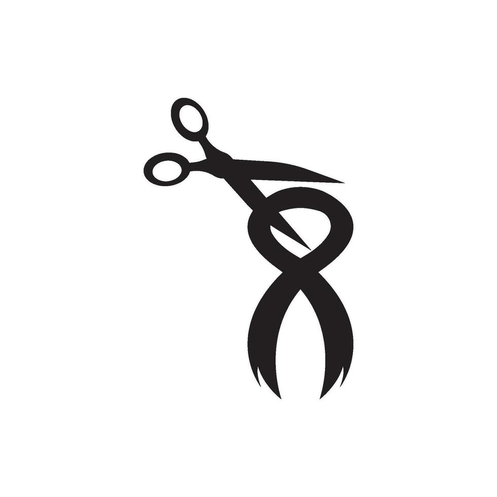 Ribbon cutting logo icon, design vector illustration template.