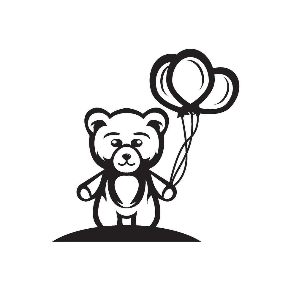 Teddy bear logo icon, vector illustration design