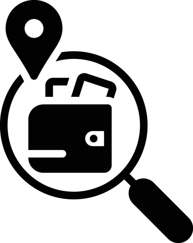 Solid icon for found vector