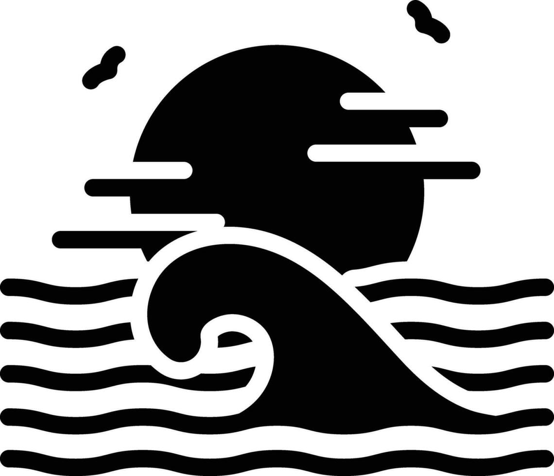 Solid icon for ocean vector